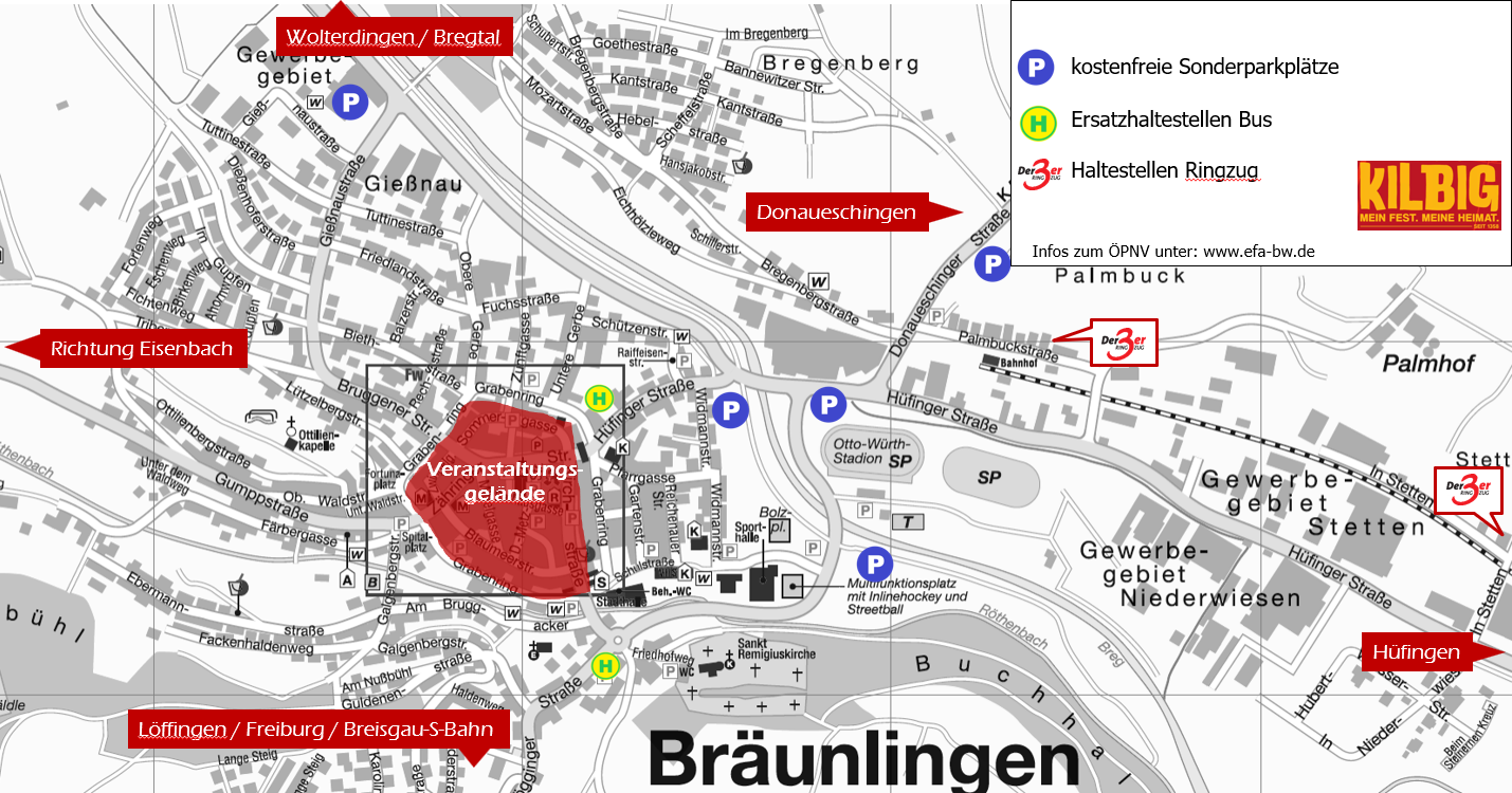 Parkmöglichkeiten über die Kilbig 2026